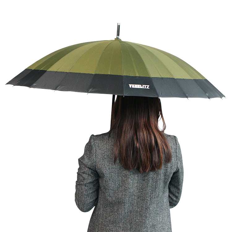 24本骨 蛇の目傘 緑×黒