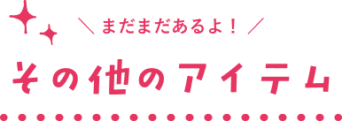 まだまだあるよう！その他アイテム